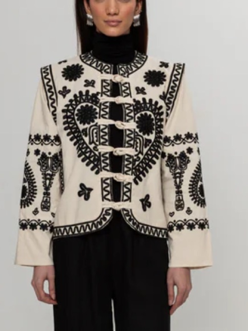 SEA NY Holly Soutache Quilted Linen-Blend Jacket XS